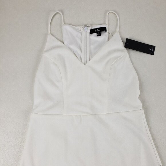 Lulus V Neck Bodycon Mini Dress White Womens Medium Came Here to Party Cocktail - Picture 9 of 16